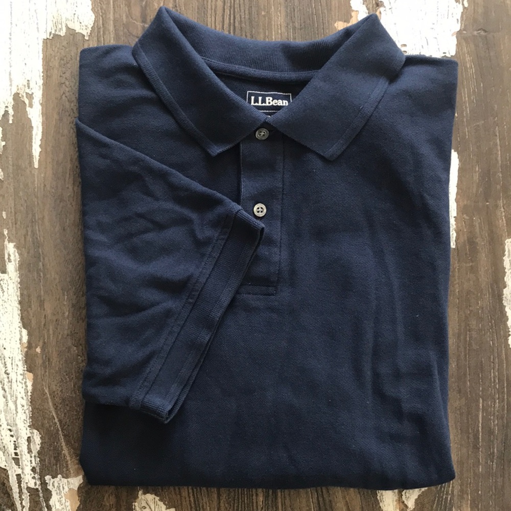 L.L. Bean Men’s L Regular Fit Navy Blue Polo Shirt
